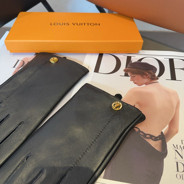 GUANTI LV IN PELLE DI AGNELLO NERA 466819