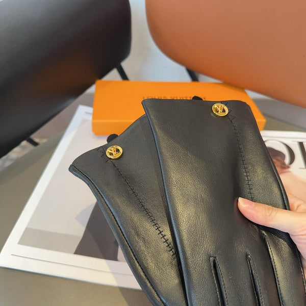 GUANTI LV IN PELLE DI AGNELLO NERA 466819