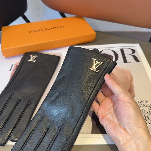 GUANTI LV IN PELLE DI AGNELLO NERA 462302