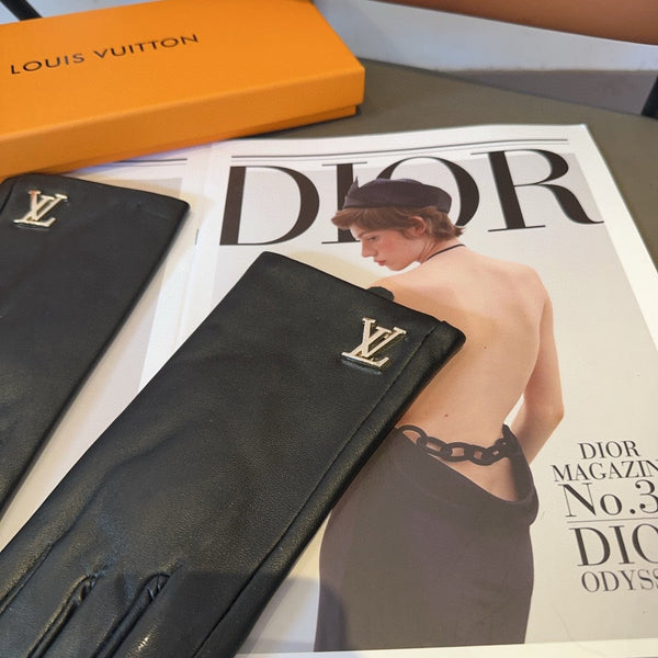 GUANTI LV IN PELLE DI AGNELLO NERA 462302