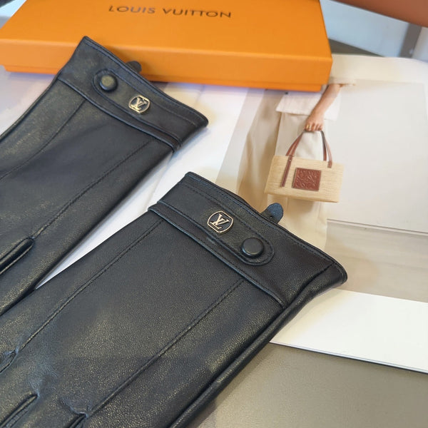 GUANTI LV IN PELLE DI AGNELLO NERA 462318