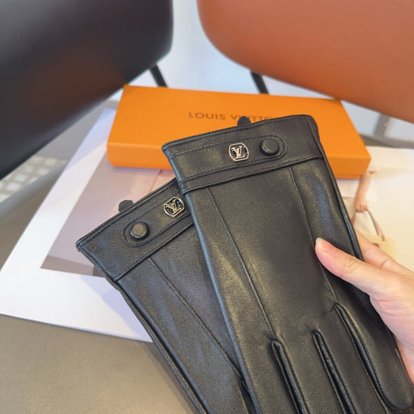 GUANTI LV IN PELLE DI AGNELLO NERA 462318