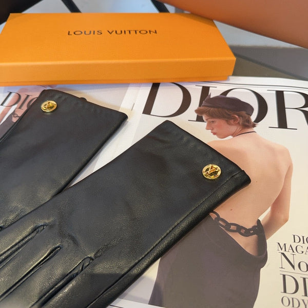 GUANTI LV IN PELLE DI AGNELLO NERA 463910