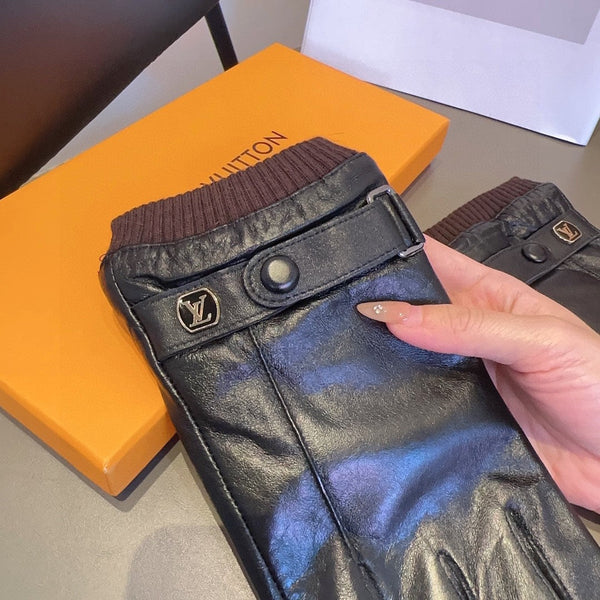 GUANTI LV IN PELLE DI AGNELLO NERA 467997