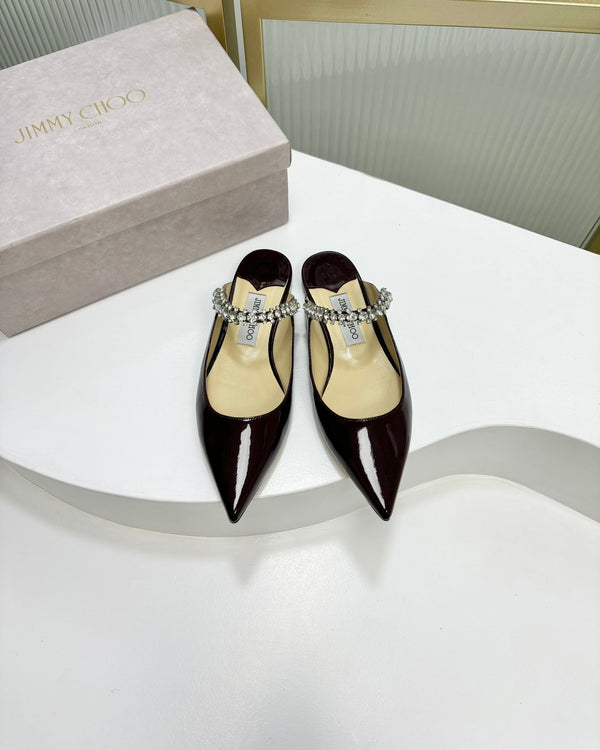 Jimmy Bing In Black Glossy Cowhide Mules 587752