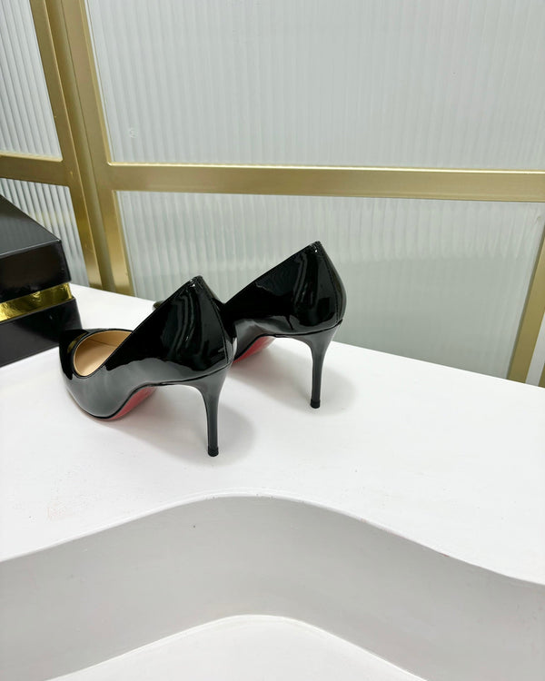 Cl Kate Pump Black Beige Patent Calfskin