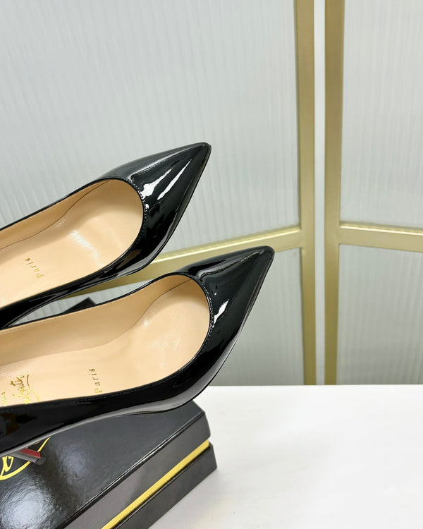 Cl Kate Pump Black Beige Patent Calfskin