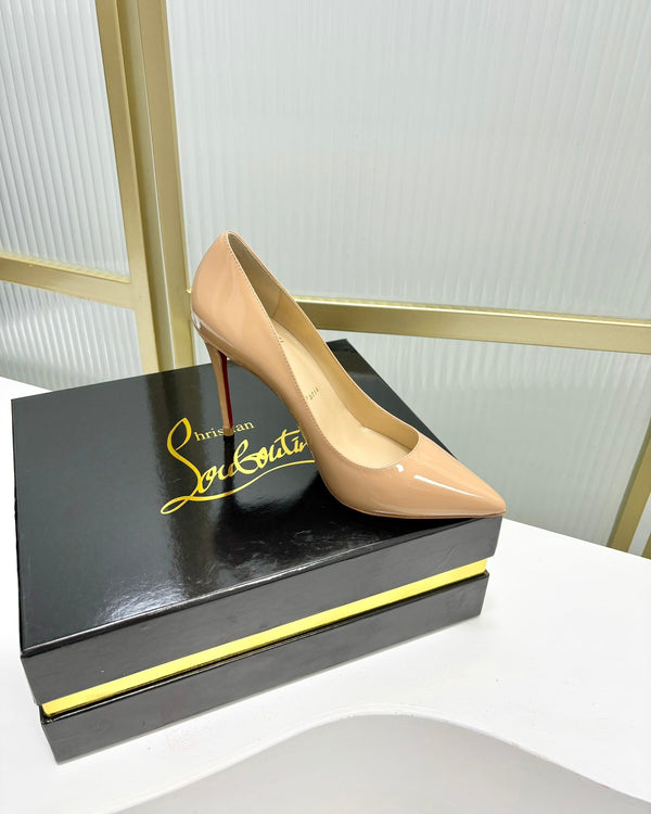 Cl Kate Pump Beige Red Patent Calfskin