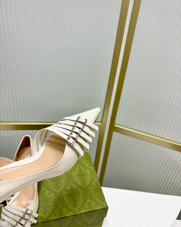 HIGH PUMP 6 CM IN WHITE CALFSKIN