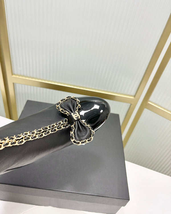 CC Ankle Boot 65 Black Calfskin Patent Calfksin Leather Strap