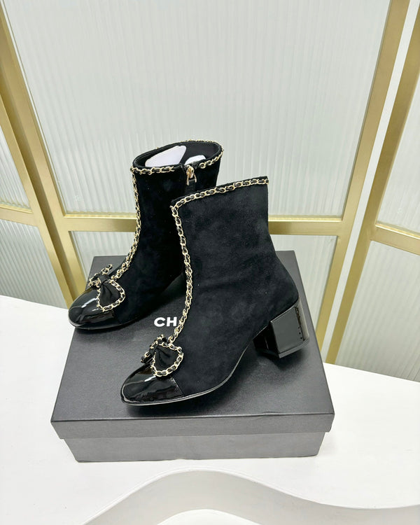 CC Ankle Boot 65 Black Suede Leather Strap