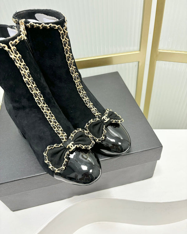 CC Ankle Boot 65 Black Suede Leather Strap