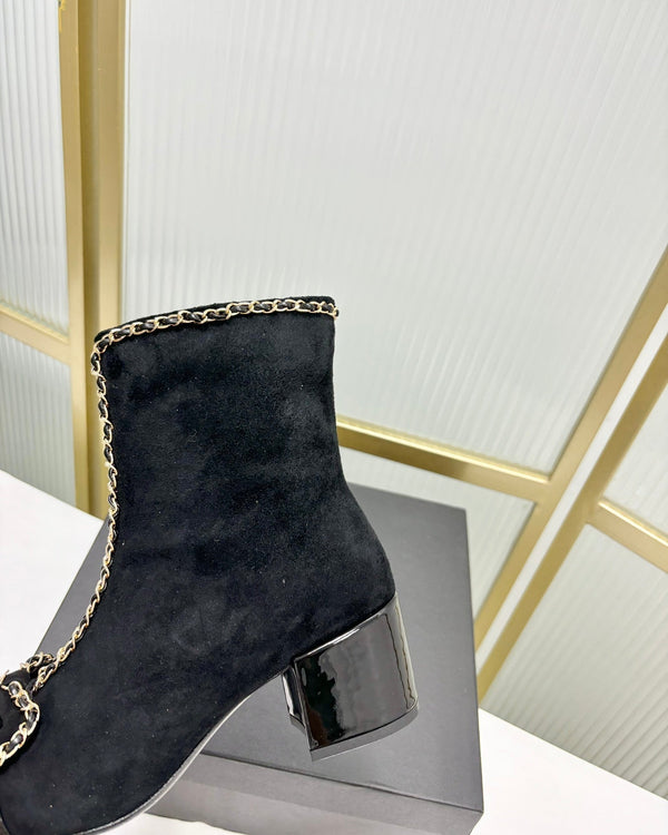 CC Ankle Boot 65 Black Suede Leather Strap