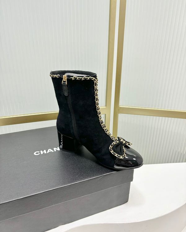 CC Ankle Boot 65 Black Suede Leather Strap