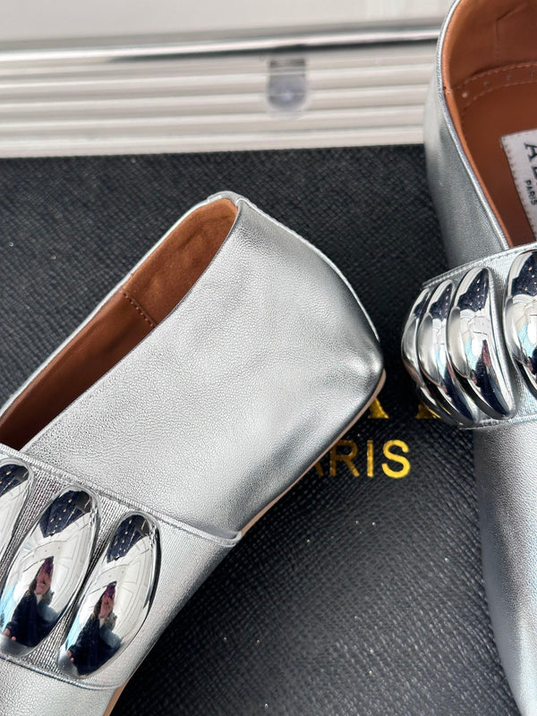 Alaia 25 Mary Jane Jewel Ballerine Argento Pelle di vitello 293243