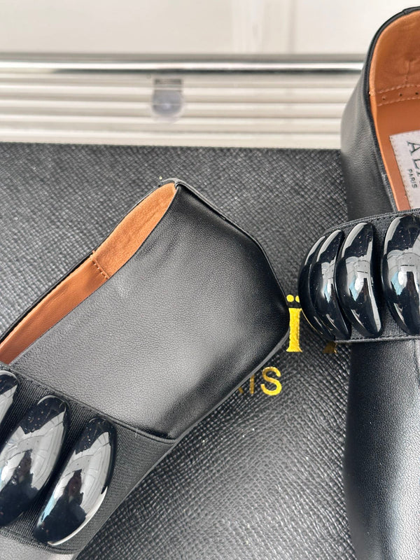 Alaia 25 Mary Jane Jewel Ballerine in pelle di vitello nera 293244