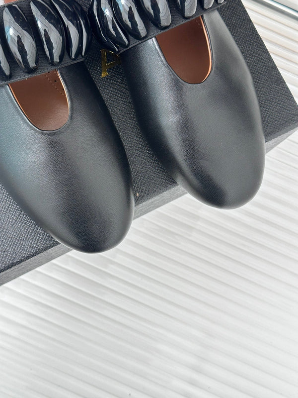 Alaia 25 Mary Jane Jewel Ballerine in pelle di vitello nera 293244