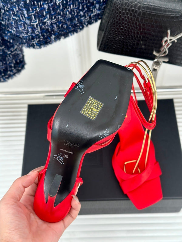 SL CORINNE SANDALS ROSE SATIN CREPE