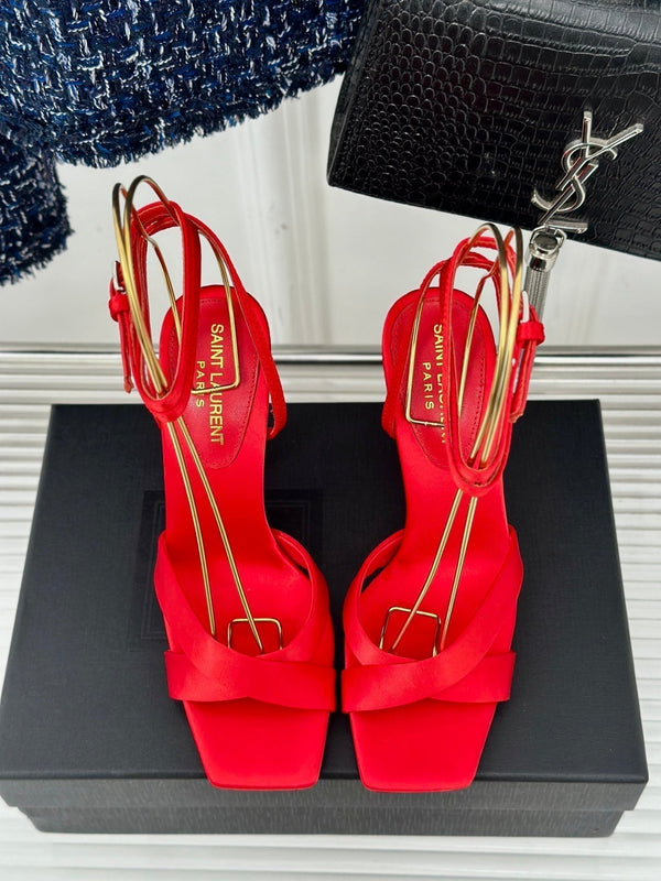 SL CORINNE SANDALS ROSE SATIN CREPE