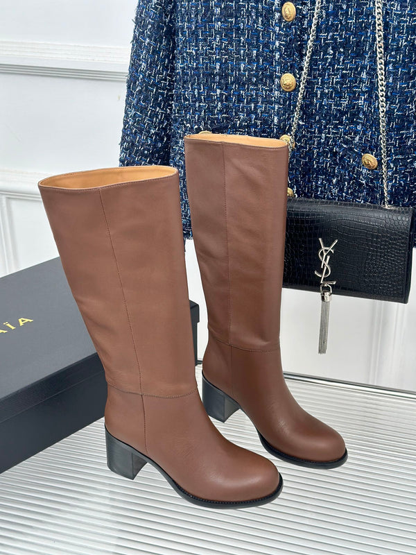 Alaila High Boots In Brown Cowhide 894438