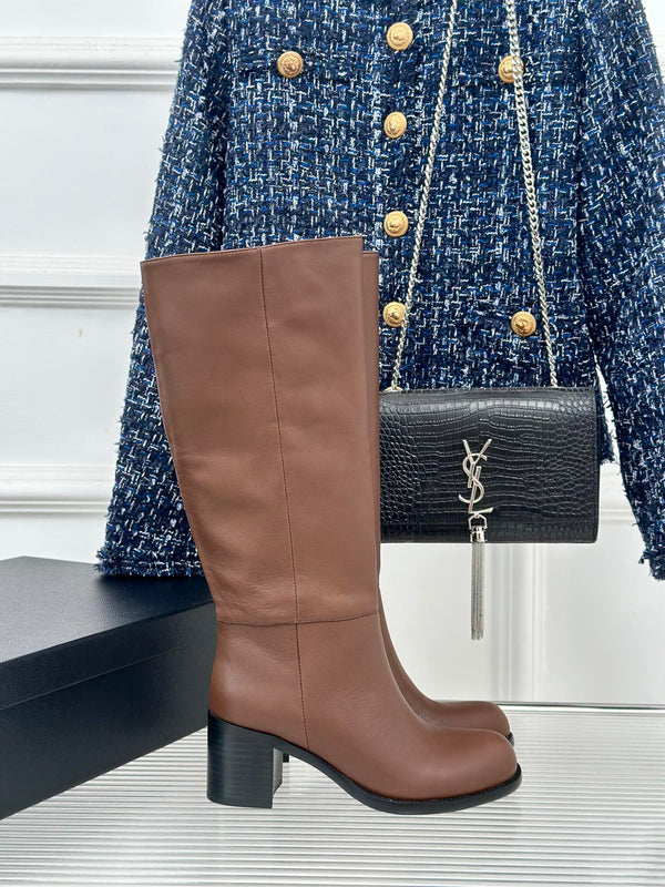 Alaila High Boots In Brown Cowhide 894438