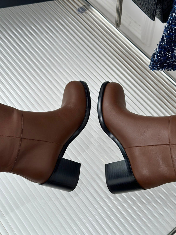 Alaila High Boots In Brown Cowhide 894438