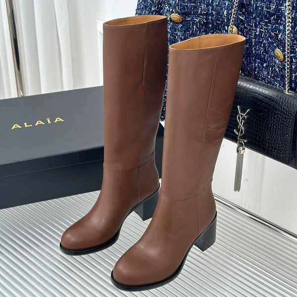 Alaila High Boots In Brown Cowhide 894438