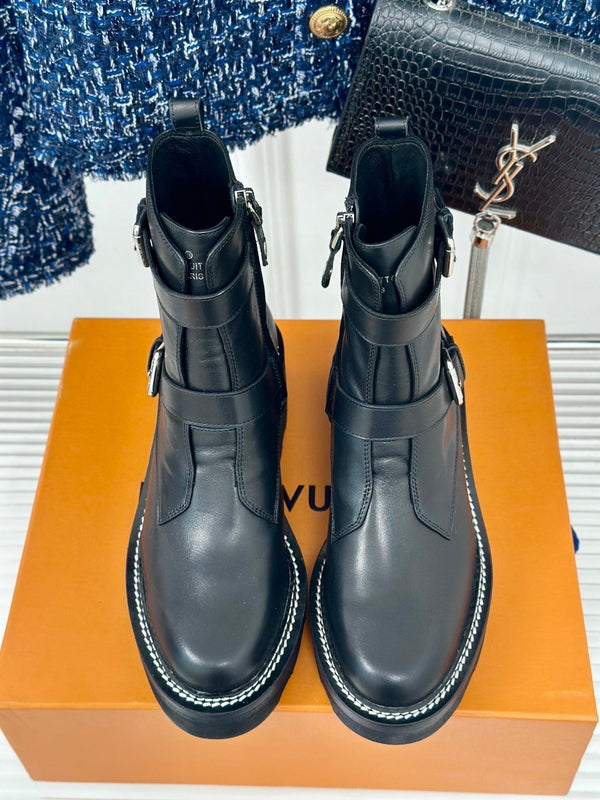 LV Beaubourg Ankle Boot 30mm Black Calfskin