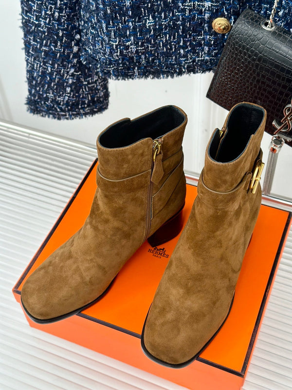 stivaletto jill 60 in pelle di vitello scamosciata marrone