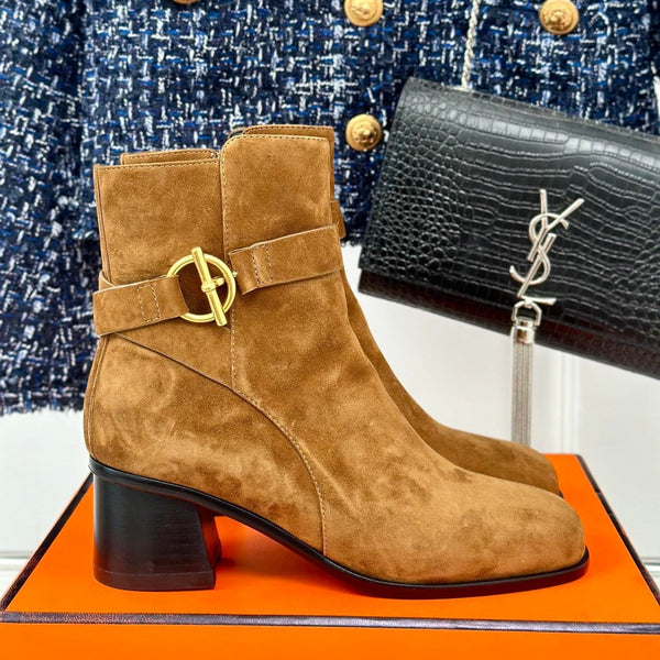 stivaletto jill 60 in pelle di vitello scamosciata marrone