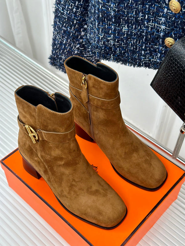 stivaletto jill 60 in pelle di vitello scamosciata marrone