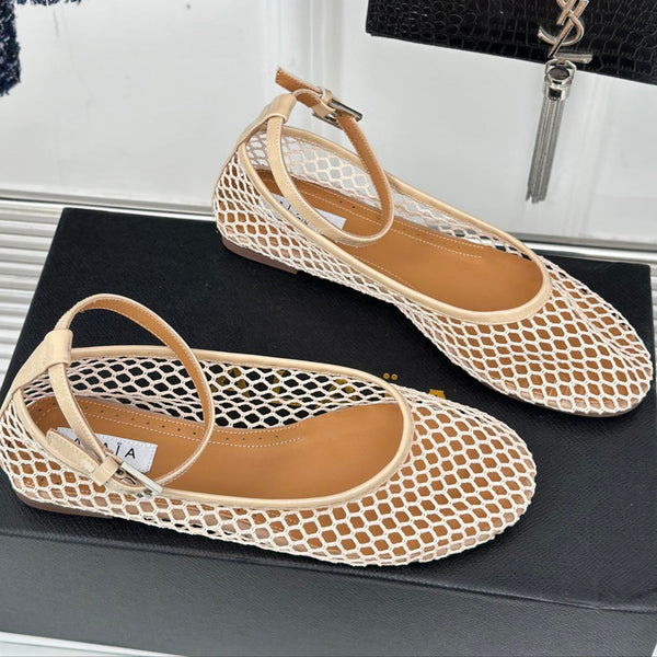 Alaia Mary Jane Ballet Flat Nude Lambskin 293230