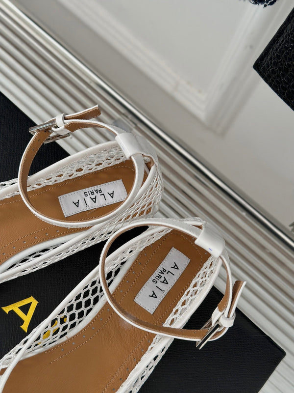 Alaia Mary Jane Ballet Flat White Lambskin 293232