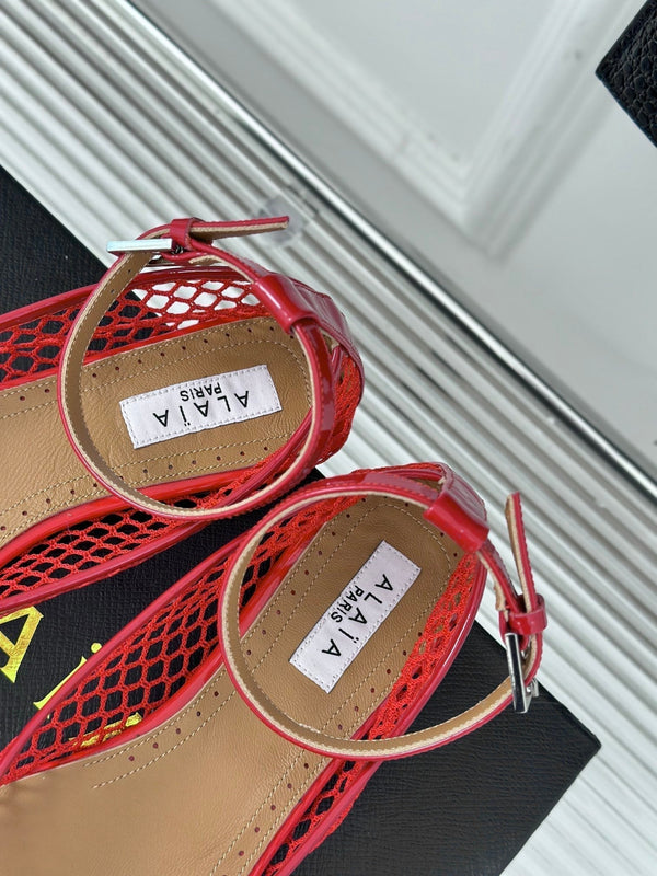 Alaia Mary Jane Ballet Flat Red Lambskin 293233