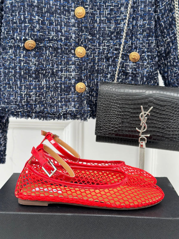 Alaia Mary Jane Ballet Flat Red Lambskin 293233