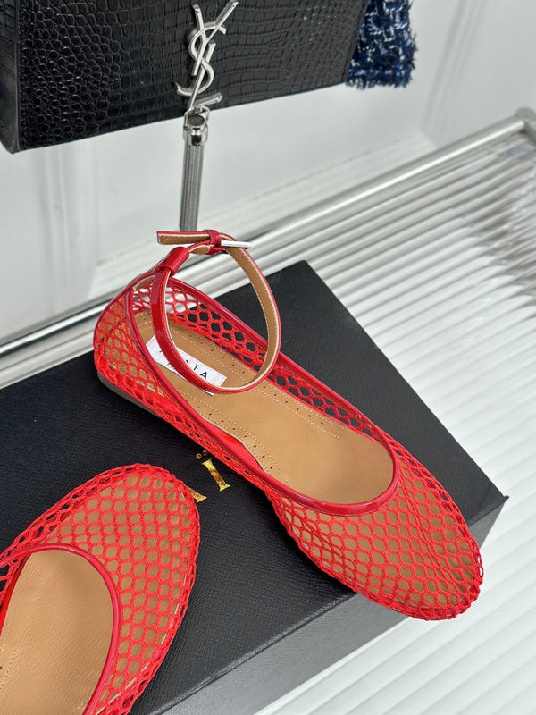 Alaia Mary Jane Ballet Flat Red Lambskin 293233
