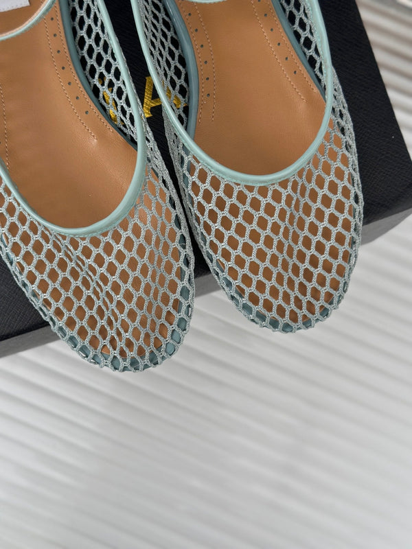 Alaia Mary Jane Ballet Flat Lagoon Green Lambskin293234