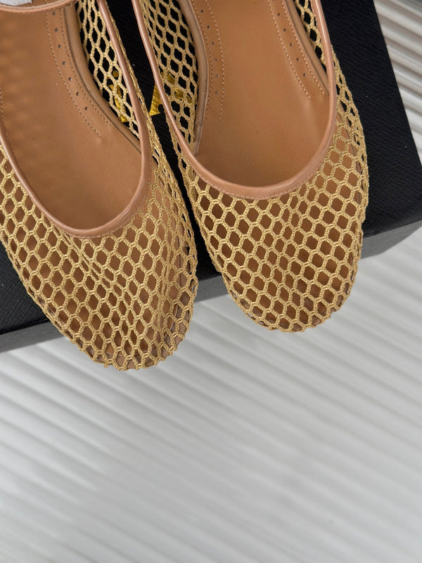 Alaia Mary Jane Ballet Flat Yellow Lambskin 293235