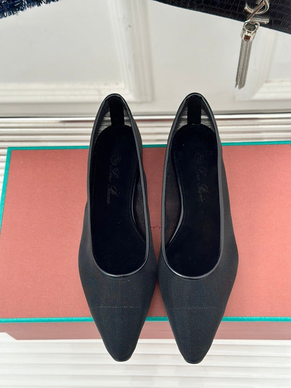 LP Primula Ballet Flat In Black Mesh Fabric With Suede Lining 989404