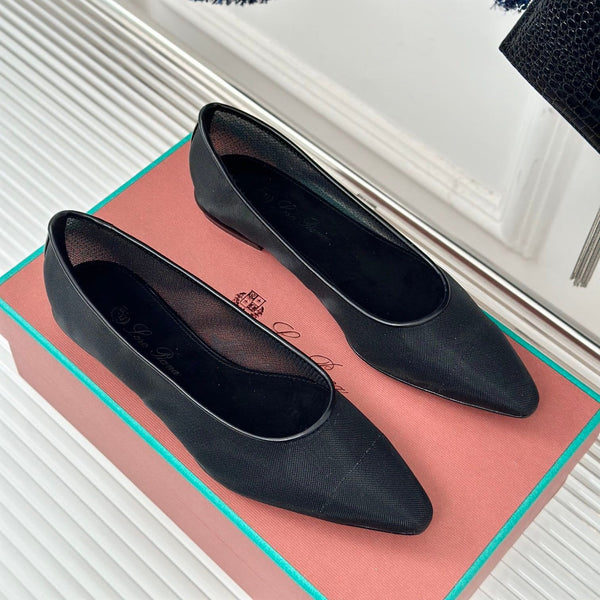 LP Primula Ballet Flat In Black Mesh Fabric With Suede Lining 989404