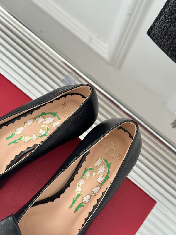 Décolleté Bowow in pelle di capretto 40 mm in pelle di agnello nera 989188