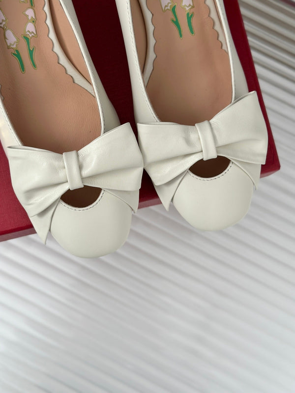 Bowow Pumps In Kidskin 40mm White Lambskin 989190