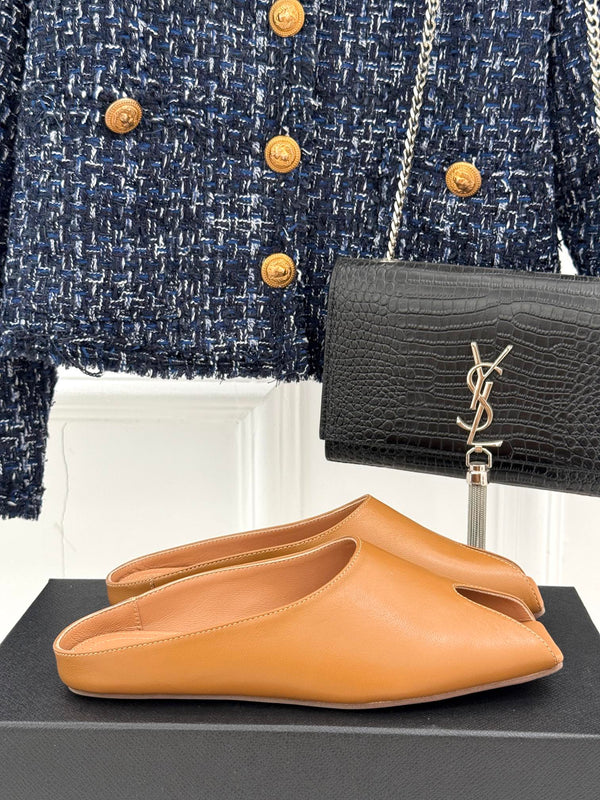 Alaia Slipper Brown Calfskin 293194