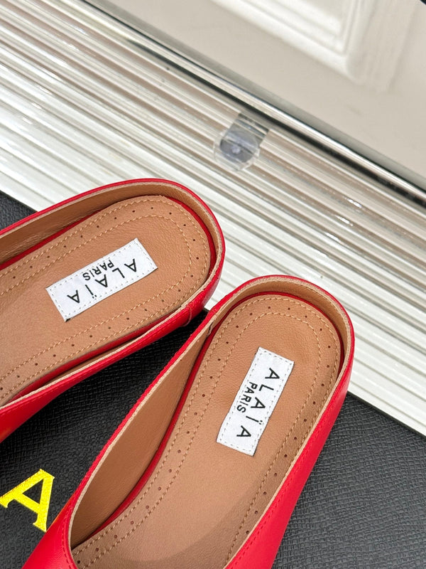 Alaia Slipper Red Calfskin 293196