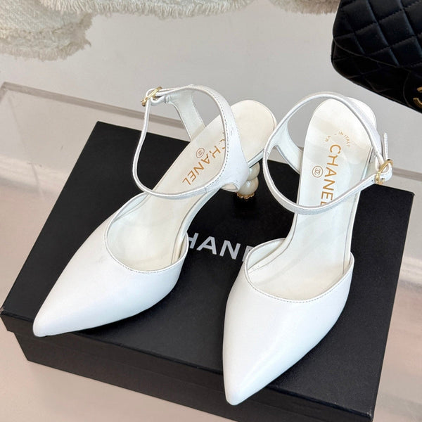 CC 25 Slingback White Lambskin 308651