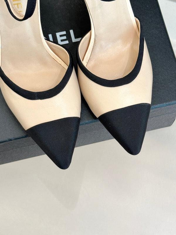 CC 25 Slingback in pelle di agnello nera 308655