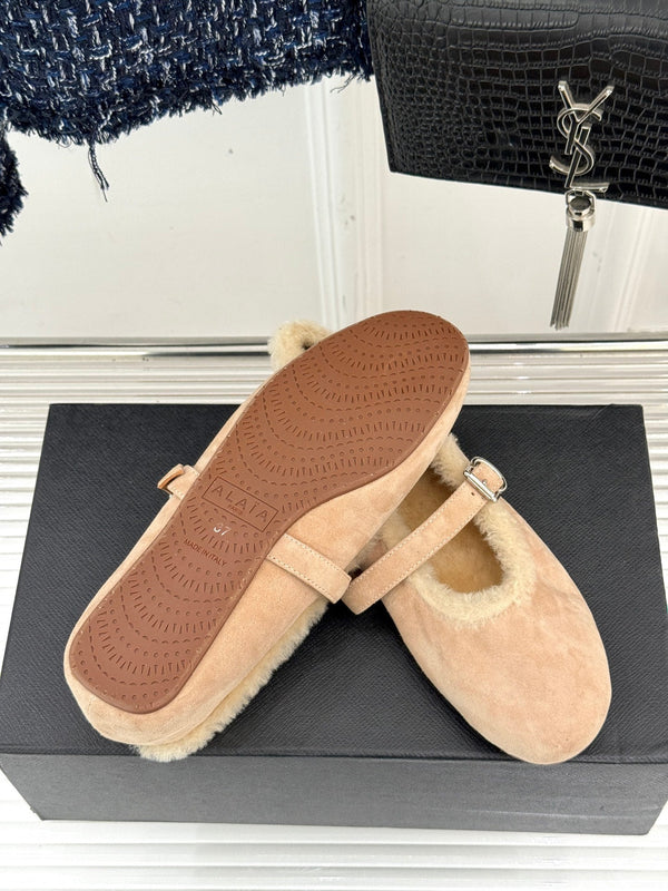 Alaia 25WF Mary Jane light beige suede wool 472220