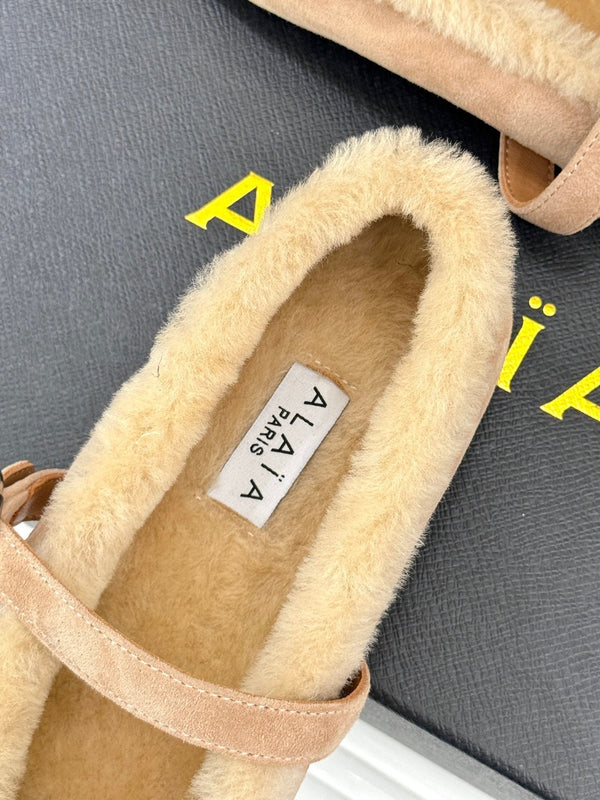 Alaia 25WF Mary Jane light beige suede wool 472220