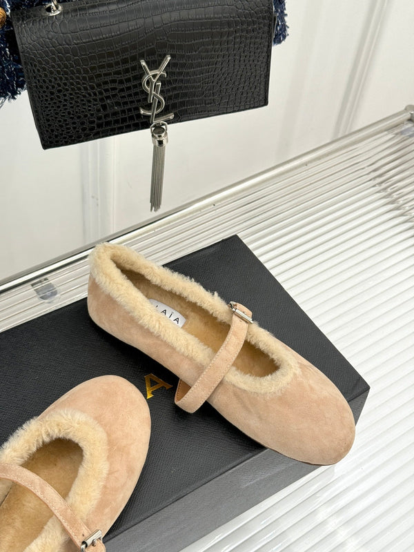 Alaia 25WF Mary Jane light beige suede wool 472220