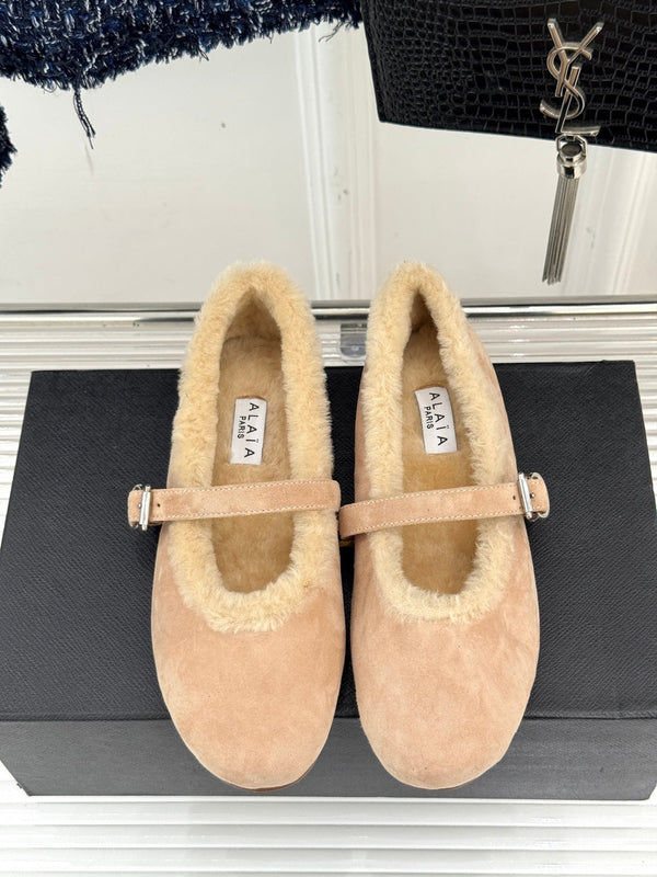 Alaia 25WF Mary Jane light beige suede wool 472220